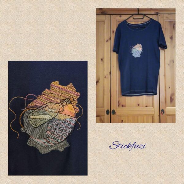 Stickdatei Flaschenpost