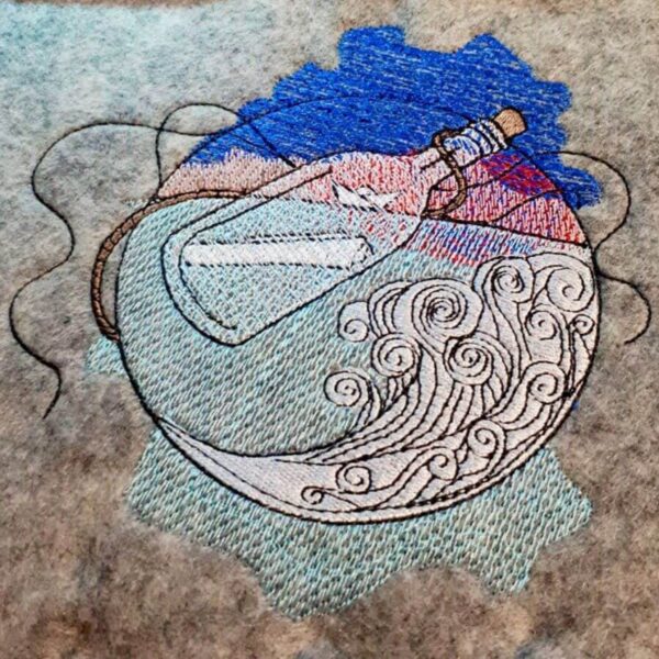 Stickdatei Flaschenpost