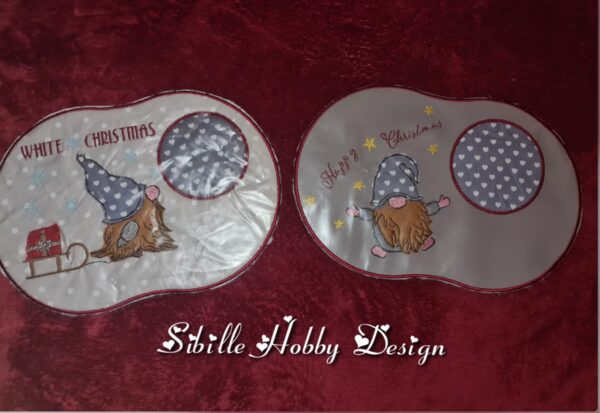 Stickdatei Wichtelzirkus Doodle Applikation 🎪 Weihnachtswichtel zum Sticken