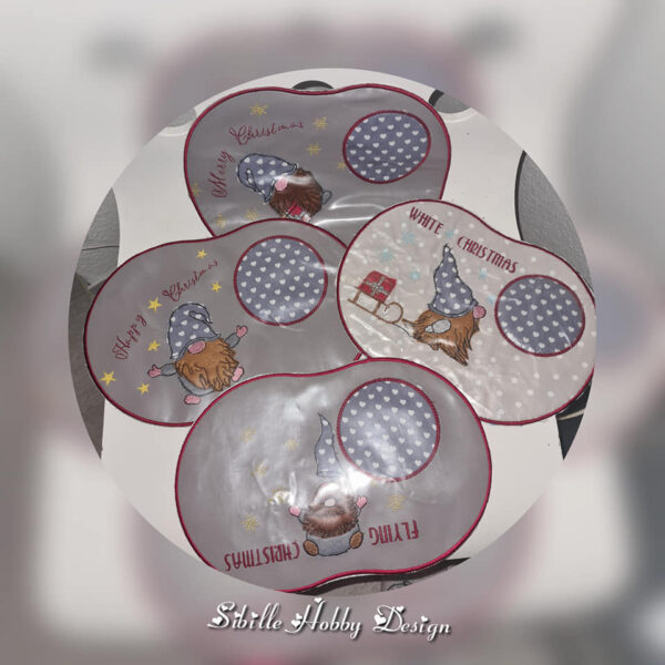 Stickdatei Wichtelzirkus Doodle Applikation 🎪 Weihnachtswichtel zum Sticken