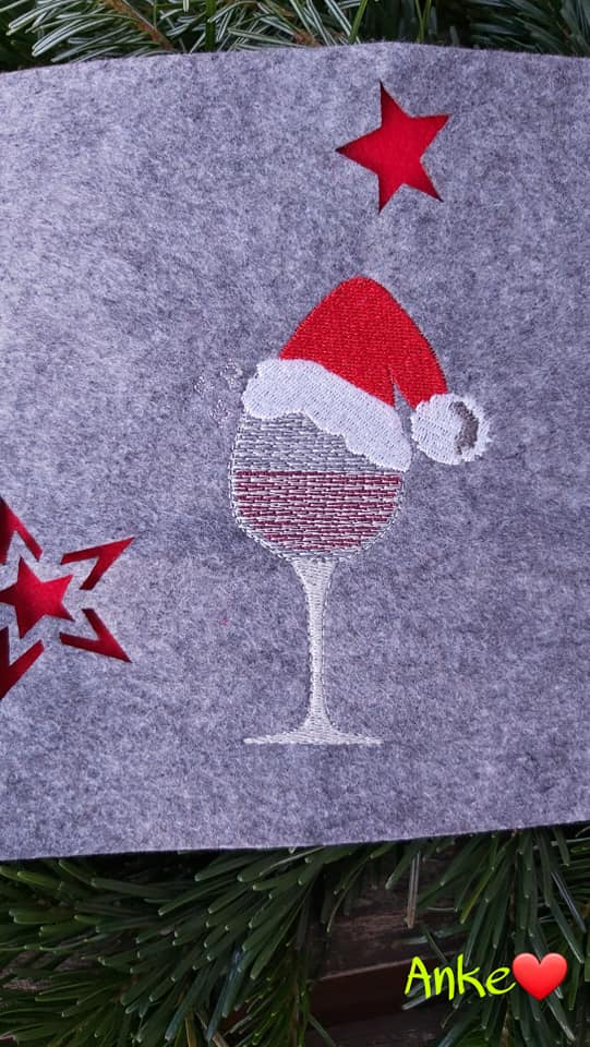 Stickdatei Weinglas - Doodle Appli