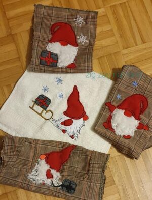 Stickdatei Wichtelzirkus Doodle Applikation 🎪 Weihnachtswichtel zum Sticken