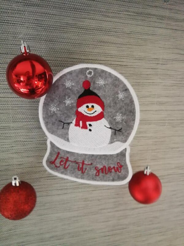 ITH Stickdatei Schneekugel