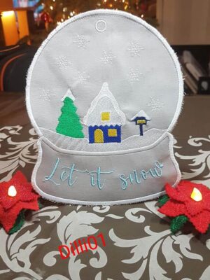 ITH Stickdatei Schneekugel