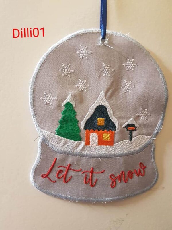 ITH Stickdatei Schneekugel