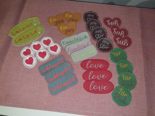 ITH Stickdatei Etiketten Set