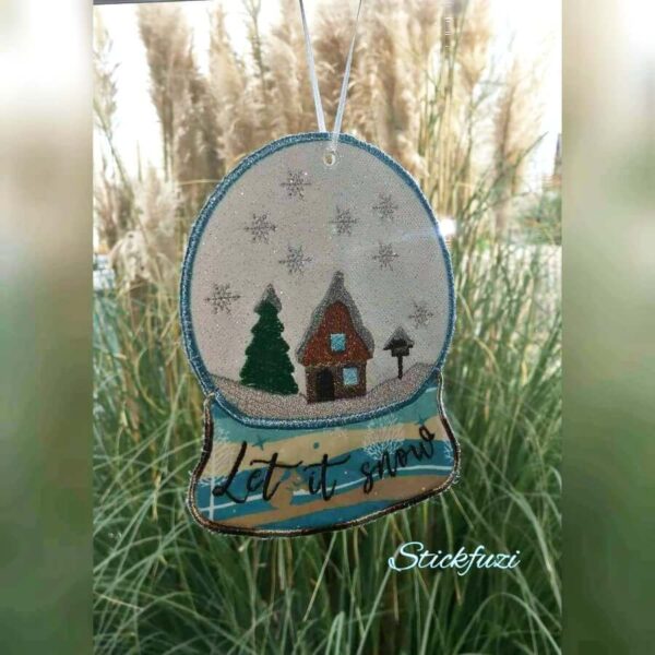 ITH Stickdatei Schneekugel