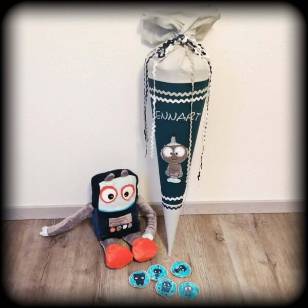 Stickdatei Roboter Robi Set