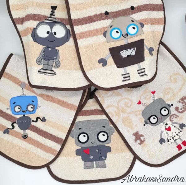 Stickdatei Roboter Robi Set