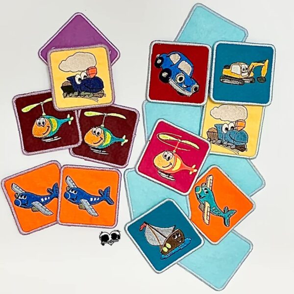 Stickdatei Bagger-Auto-Flugzeug Set 6-teilig