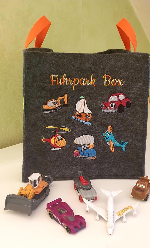 Stickdatei Bagger-Auto-Flugzeug Set 6-teilig