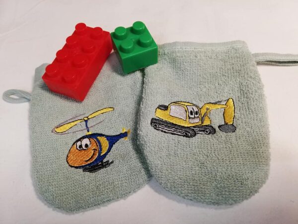 Stickdatei Bagger-Auto-Flugzeug Set 6-teilig