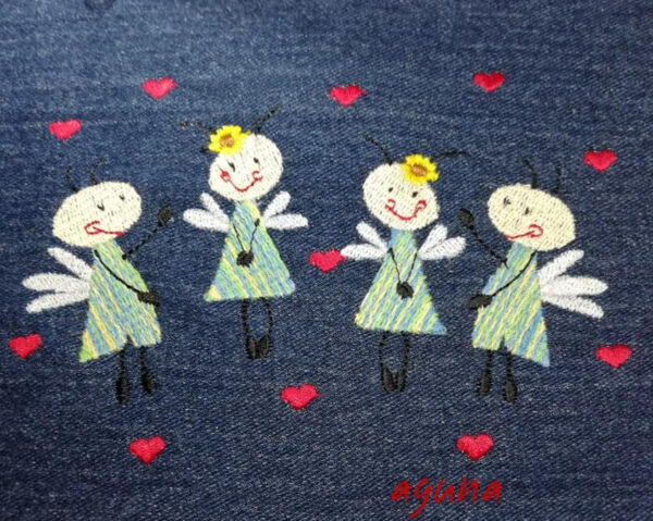 Stickdatei Elfen Pippa und Pepe – Blumenelfen Vollstick 10x10 & 13x18 | stiXXie