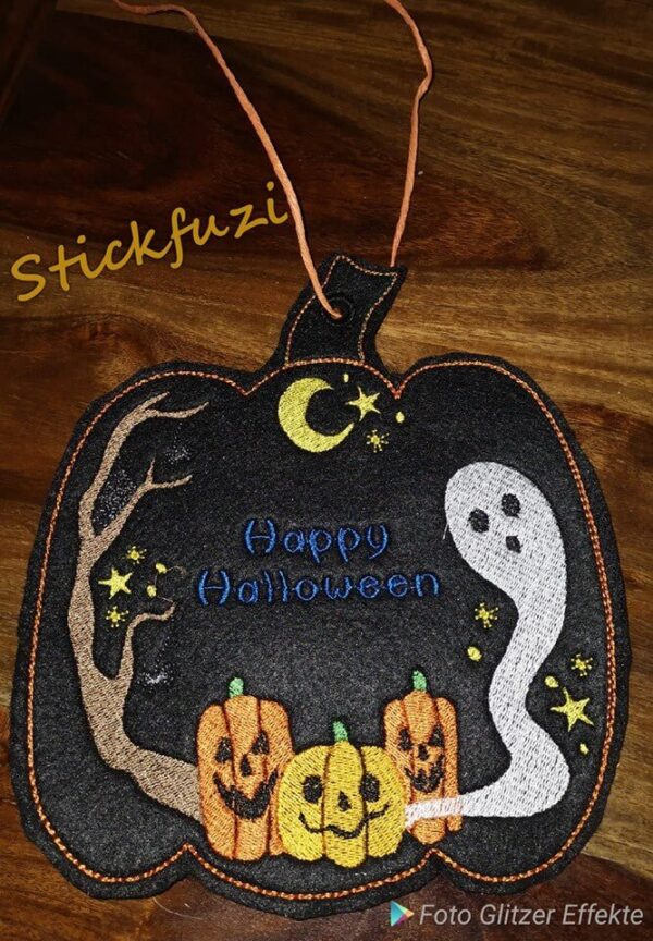 ITH Stickdatei Kürbis Halloween Fensterbild