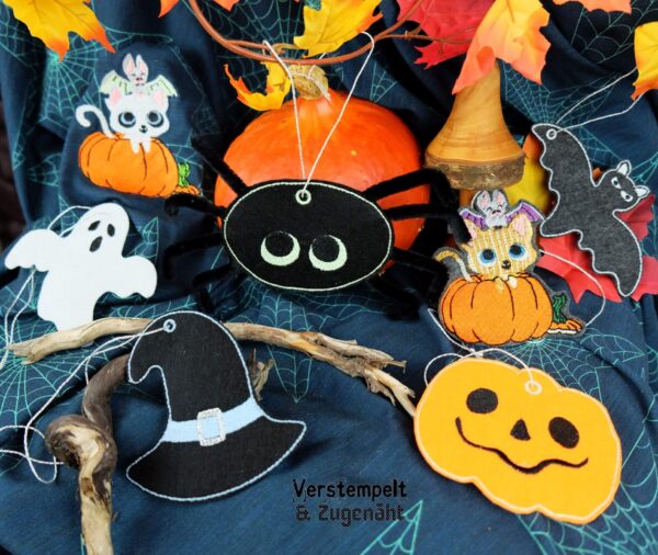 ITH Stickdatei Kürbis Halloween Fensterbild