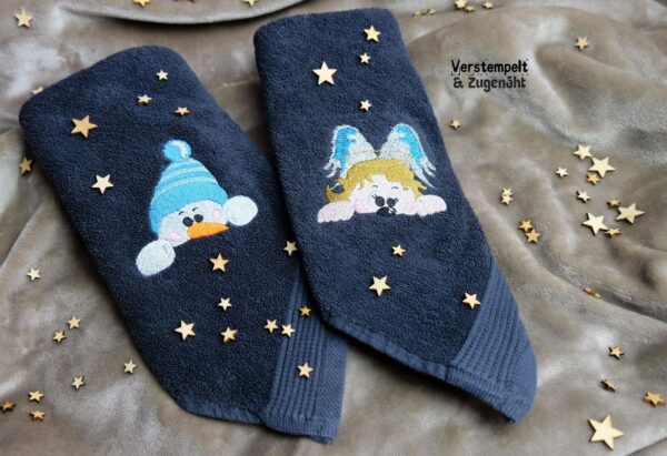 Stickdatei Schneemann und Engel