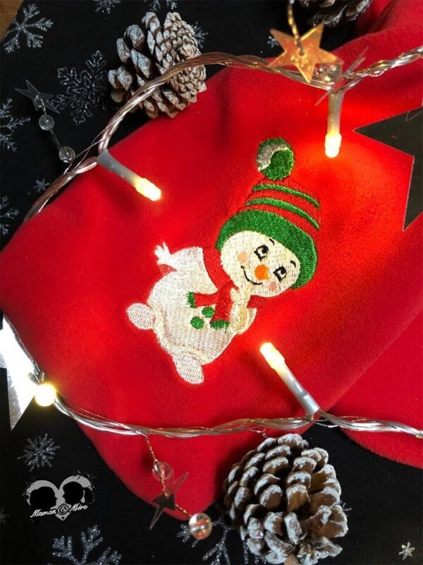 Stickdatei  Schneemann Doodle Applikation