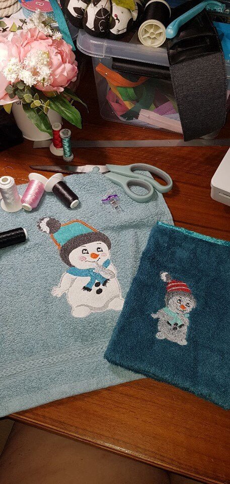 Stickdatei  Schneemann Doodle Applikation