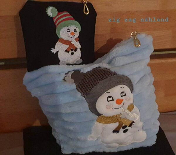 Stickdatei  Schneemann Doodle Applikation