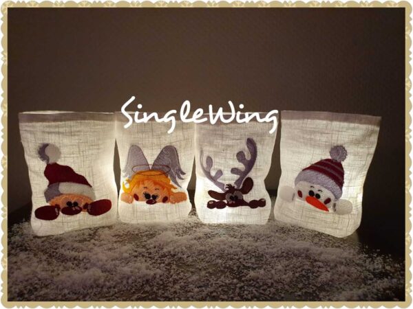 Stickdatei Schneemann und Engel