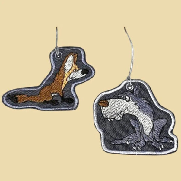 ITH Stickdatei Wolf und Coyote mit Sprüchen