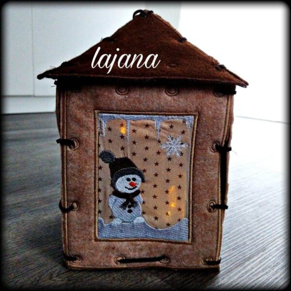 ITH Stickdatei Laterne Winter und Blanko