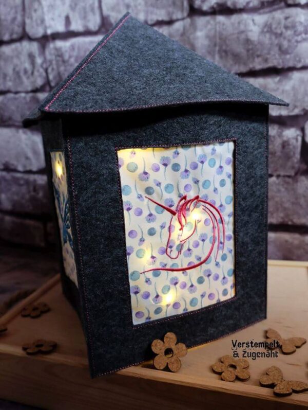 ITH Stickdatei Laterne Winter und Blanko