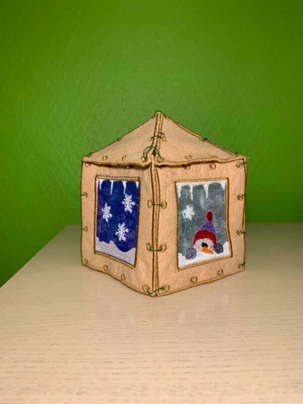 ITH Stickdatei Laterne Winter und Blanko