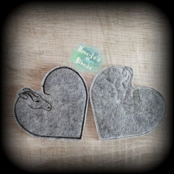 Stickdatei Herz Pferd