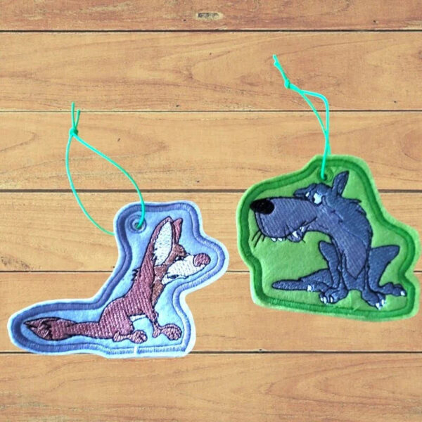 ITH Stickdatei Wolf und Coyote mit Sprüchen