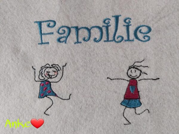 Stickdatei Strichmännchen Set