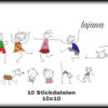 Stickdatei Strichmännchen Set