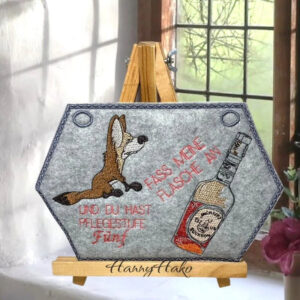 ITH Stickdatei Wolf und Coyote mit Sprüchen