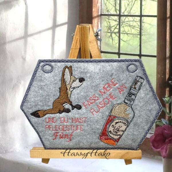 ITH Stickdatei Wolf und Coyote mit Sprüchen