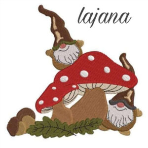 Stickdatei Pilze mit Wichtel
