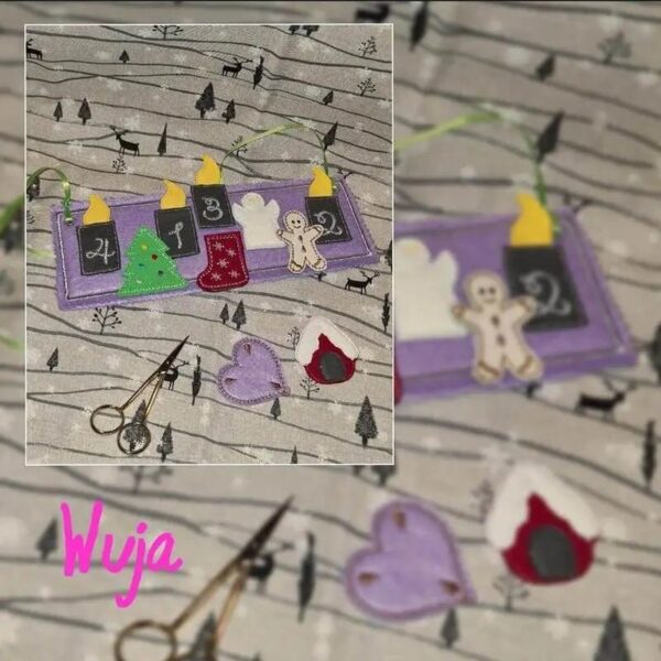 ITH Stickdatei Adventsgesteck 15-Teilig