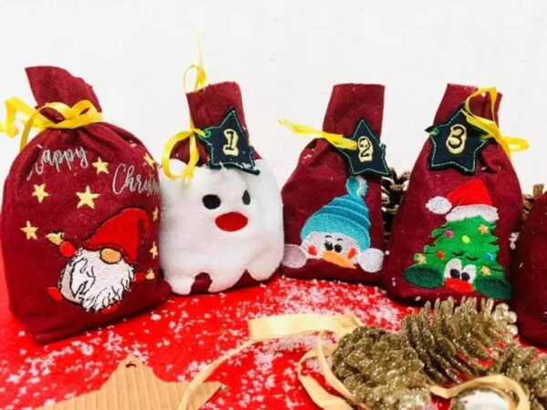 ITH Stickdatei Adventskalender Säckchen