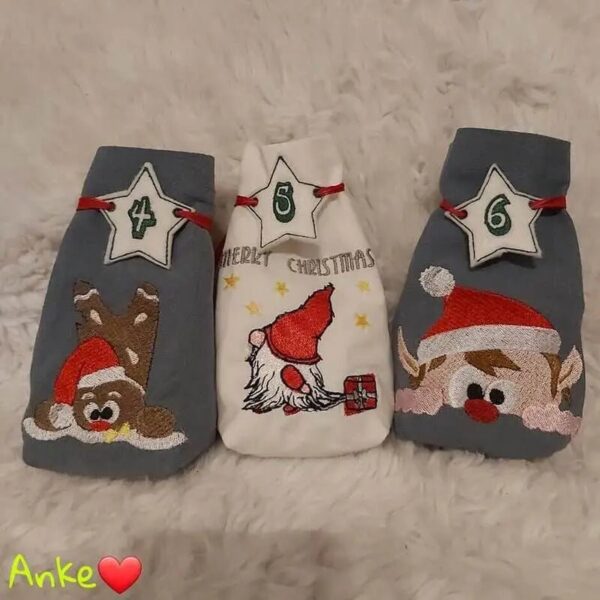 ITH Stickdatei Adventskalender Säckchen