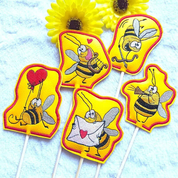ITH Stickdatei Bees in Love – Verliebte Bienen sticken 10x10