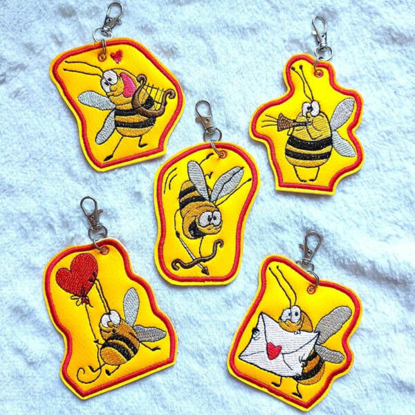 ITH Stickdatei Bees in Love – Verliebte Bienen sticken 10x10