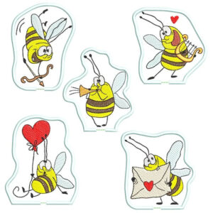 ITH Stickdatei Bees in Love – Verliebte Bienen sticken 10x10