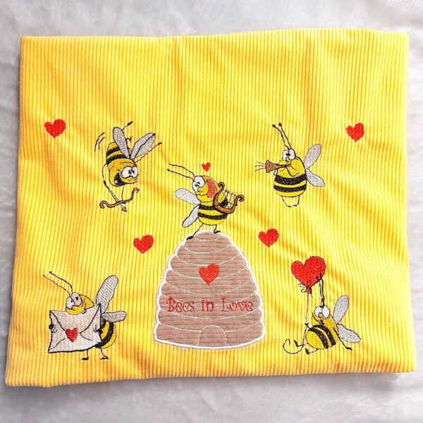 ITH Stickdatei Bees in Love – Verliebte Bienen sticken 10x10