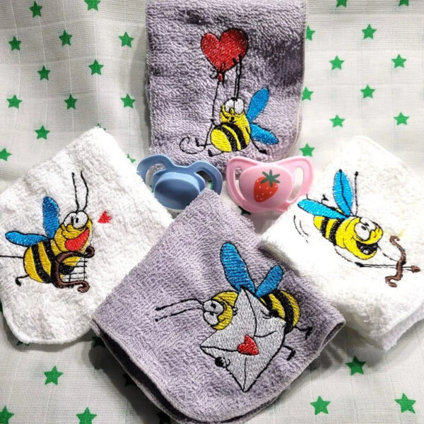 ITH Stickdatei Bees in Love – Verliebte Bienen sticken 10x10