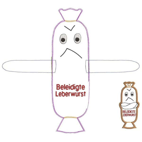 ITH Stickdatei Beleidigte Leberwurst