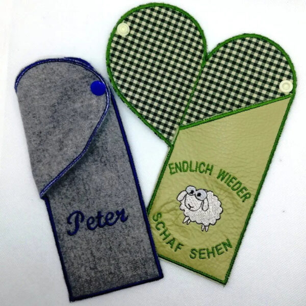 ITH Stickdatei Brillenetui – Brillentasche sticken 15x24 16x26 20x20