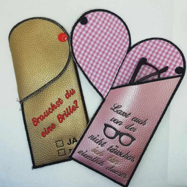 ITH Stickdatei Brillenetui – Brillentasche sticken 15x24 16x26 20x20