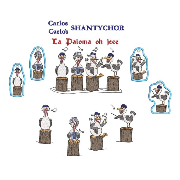 ITH Stickdatei Möwe Carlos Shantychor