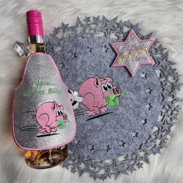 ITH Stickdatei Flaschenschürze Blanko