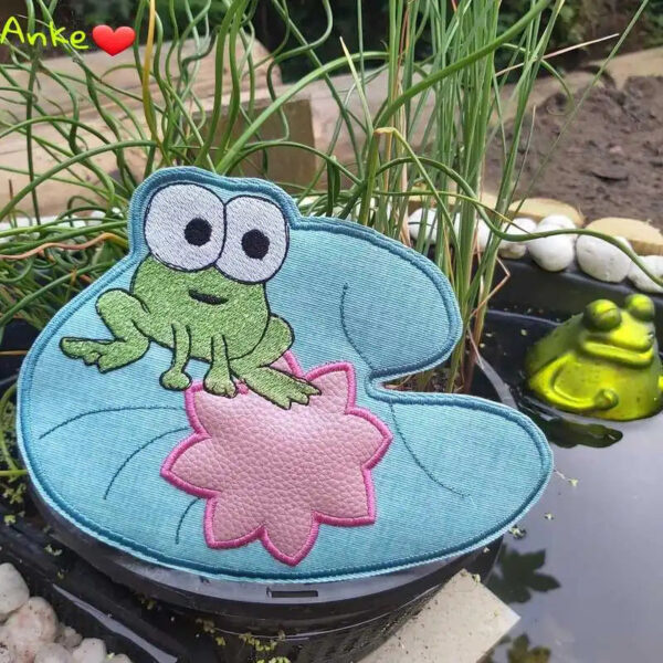 ITH Stickdatei Frosch MugRug und Glasabdecker - Untersetzer