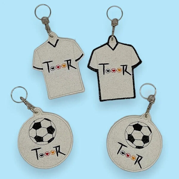 ITH Fußball Stickdatei – 3 Größen + Anhänger